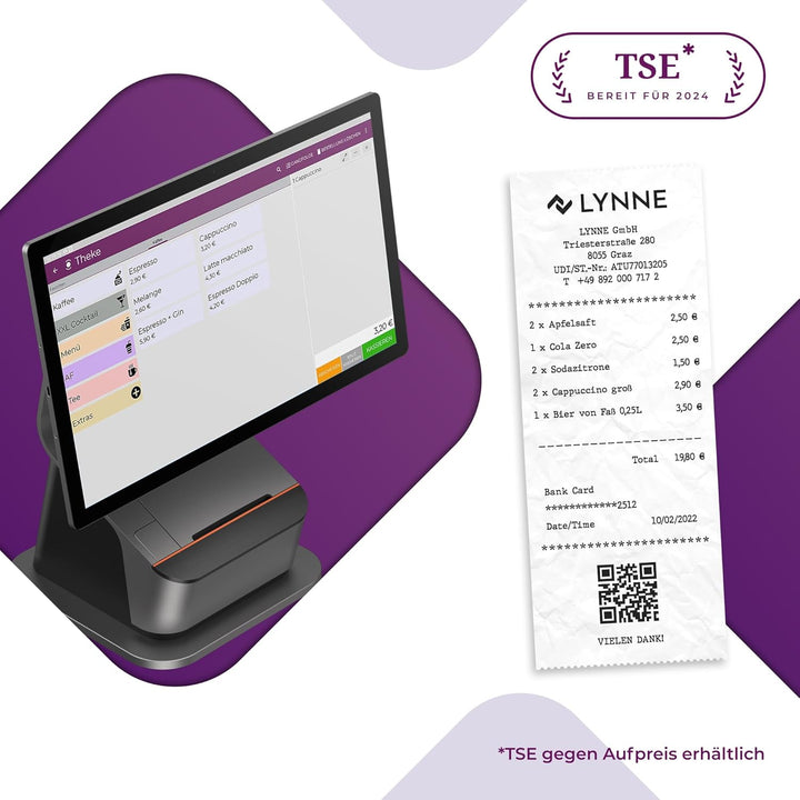Registrierkasse Kassensystem - Finanzamtkonform 2022 - TSE ready - integrierter Bondrucker - Gastron