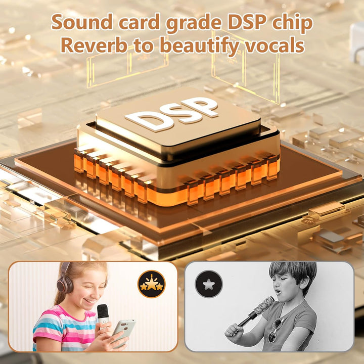 Karaoke Maschine mit 2 Mikrofonen, Tragbare Kabellose mini Karaoke Maschine füR Kinder und Erwachsen