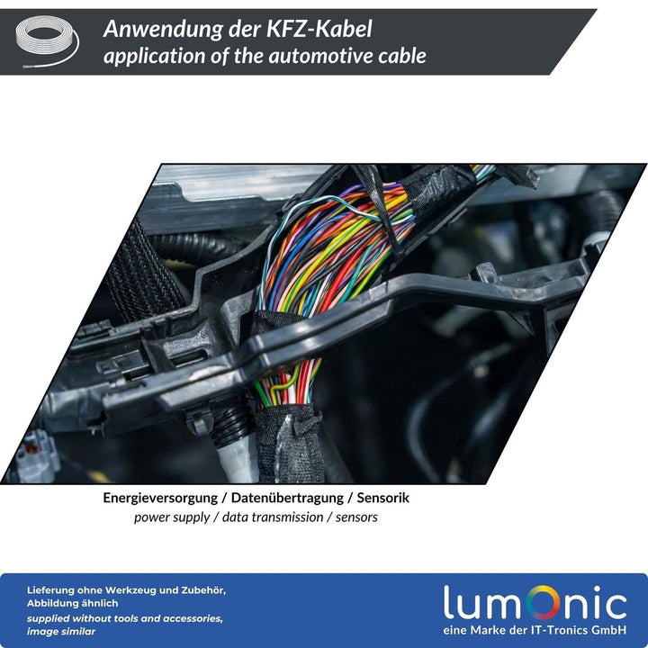 5m FLY Fahrzeugleitung Rot 16mm² rund Kabel Litze KFZ Stromkabel