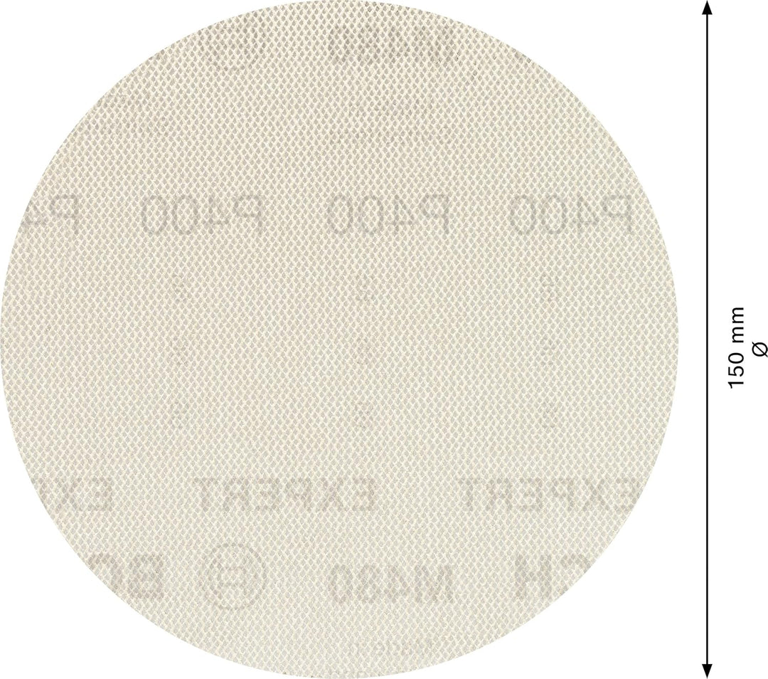 Bosch Accessories 50x Expert M480 Schleifnetz (für Hartholz, Farbe auf Holz, Ø 150 mm, Körnung 400,
