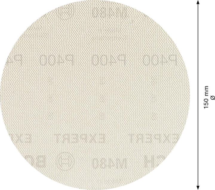 Bosch Accessories 50x Expert M480 Schleifnetz (für Hartholz, Farbe auf Holz, Ø 150 mm, Körnung 400,
