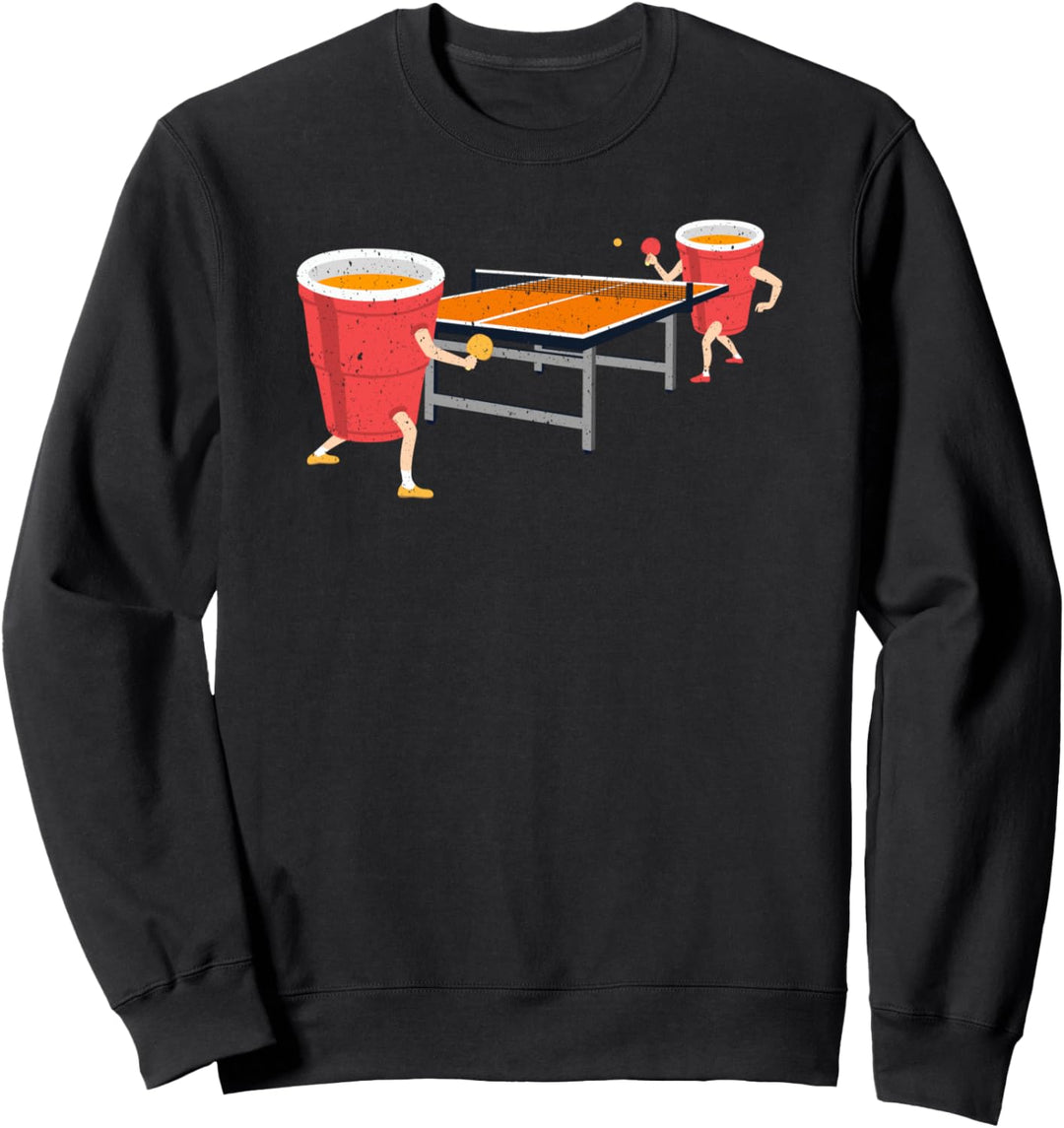 Tischtennis Funy Beer beim Tischtennis spielen Sweatshirt
