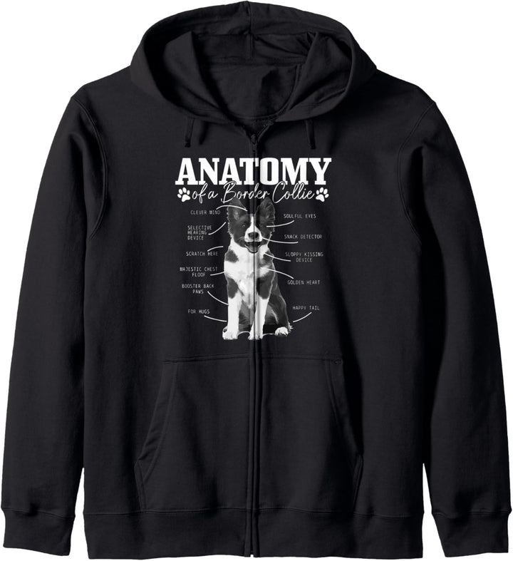 Border Collie Anatomie Lustiger süsser Hund Border Collie Mama Papa Kapuzenjacke