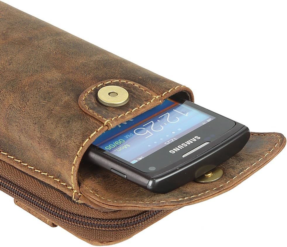 Greenburry Vintage Gürteltasche Leder 14,5 cm Brown, Brown