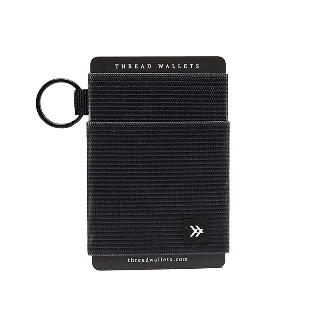 Thread Wallets - Slim Minimalist Wallet - Front Pocket Credit Card Holder Einheitsgrösse Schwarz, Ei