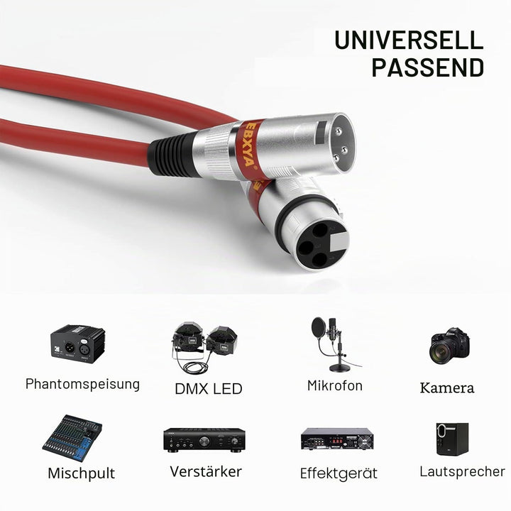 EBXYA XLR Kabel 2-Pack 15M - Symmetrisches Mikrofonkabel & DMX512 Patchkabel - Je 15m Stecker auf Bu