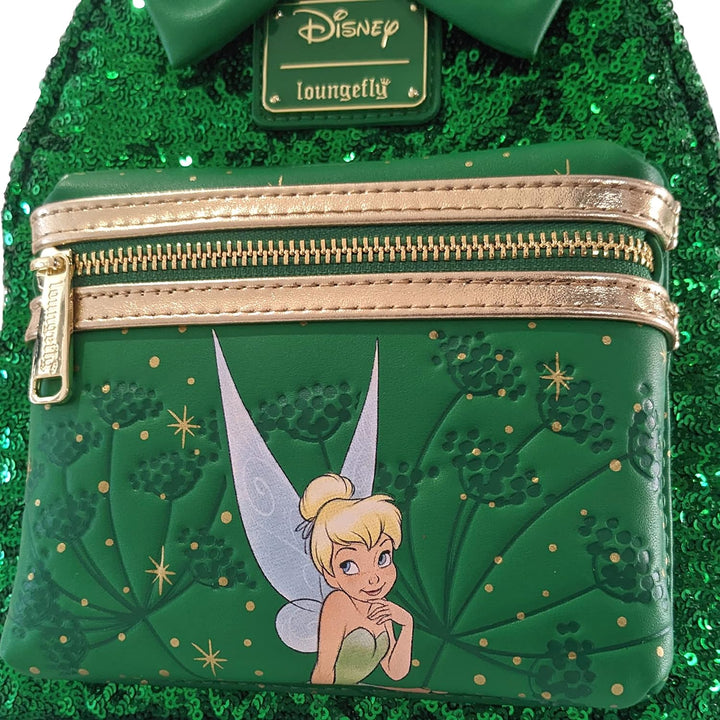 Loungefly Tinkerbell Mini-Schultertasche, mit Pailletten, Grün, Grün