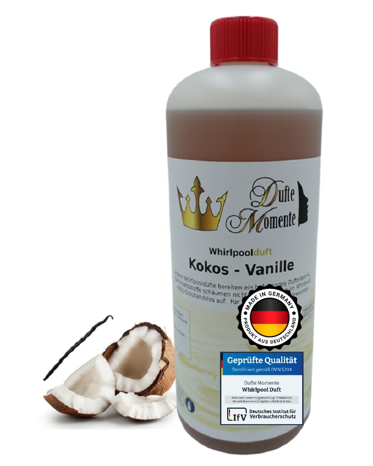 Dufte Momente Whirlpool Duft Kokos-Vanille – 1 Liter – exotisch & cremig – schaumfrei für Whirlpool