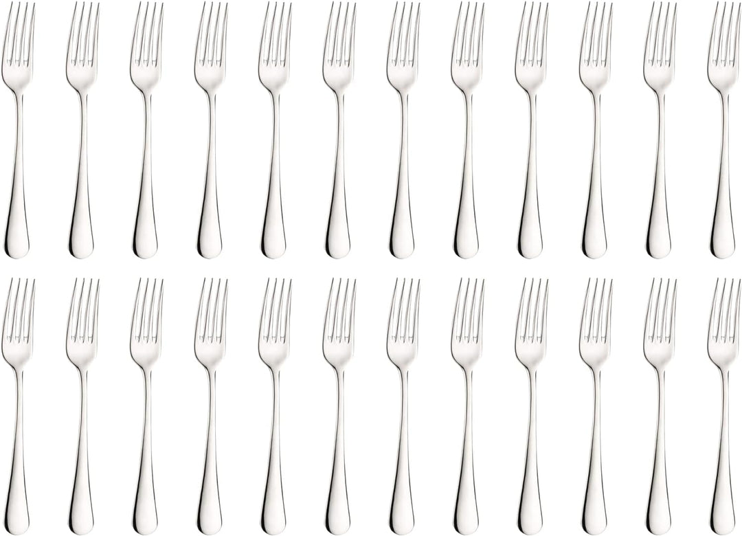 Pintinox, Set aus 24 Gabeln aus der Serie Round, aus nickelfreiem Edelstahl 24 Forchette tavola, 24