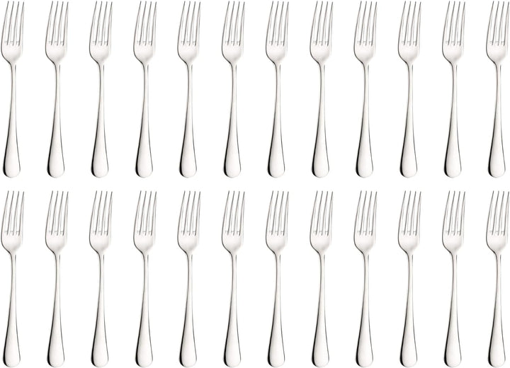 Pintinox, Set aus 24 Gabeln aus der Serie Round, aus nickelfreiem Edelstahl 24 Forchette tavola, 24