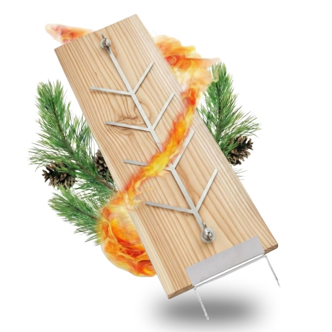 Flammlachsbrett 4er Set, Räucherbrett, Flammlachs Brett aus dt. Lärche. Geeignet für Feuerschalen,Ou