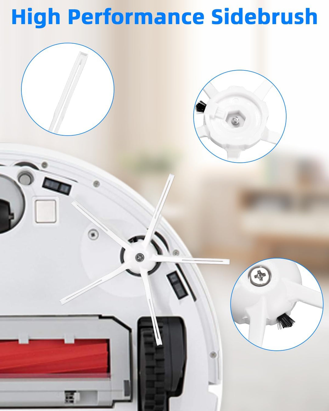 Zubehör für Roborock Q7/ Q7+/Q7 Max/Q7 Max+ Staubsauger, 2 Hauptbürste, 4 HEPA Filter, 6 Seitenbürst