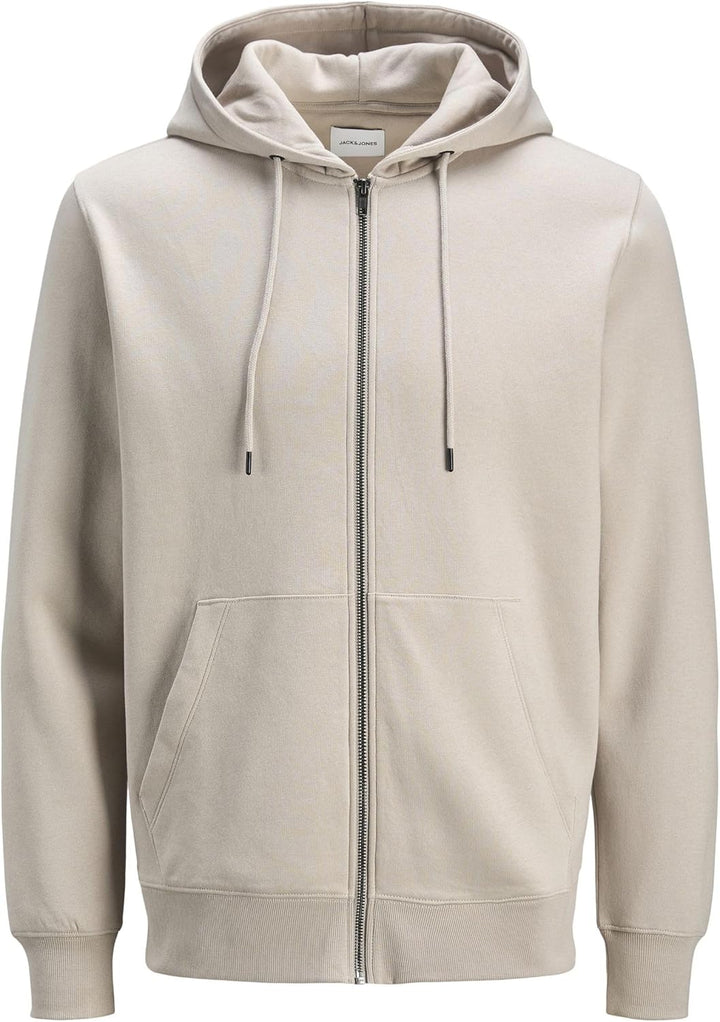 JACK & JONES Male Kapuzenpullover mit Reissverschluss Einfarbig Kapuzenpullover mit Reissverschluss
