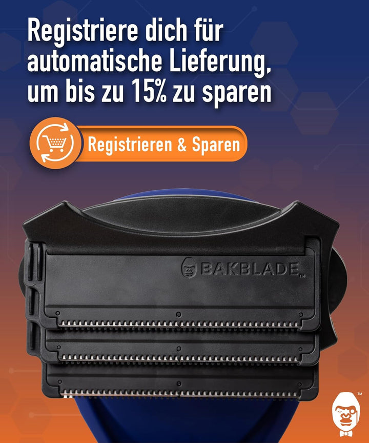 baKblade 2.0 - Ersatzklingen für 2.0 Elite-Rasierer - Dryglide-Technologie (6 Ersatzklingen enthalte