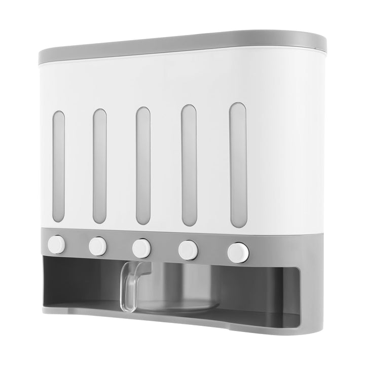 5 Gitter 10L Müslispender, Kitchen Vorratsdosen, Wand-Montiert Getreidespender, Vorratsbehälter, Leb