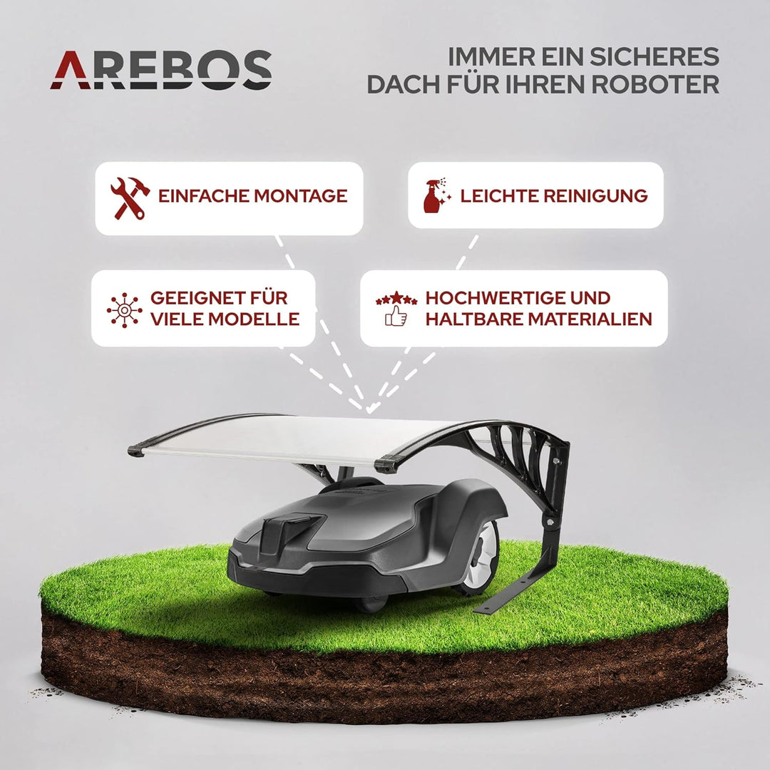 Arebos Mähroboter Garage | Rasenmäher Rasenroboter Automower | Carport 102 x 79 x 46 cm | Witterungs