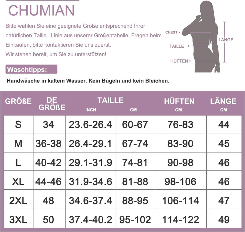 CHUMIAN Damen Figurenformend Miederslip Bauch Weg Stark Formend Miederhose Shapewear Po Push Up Unte