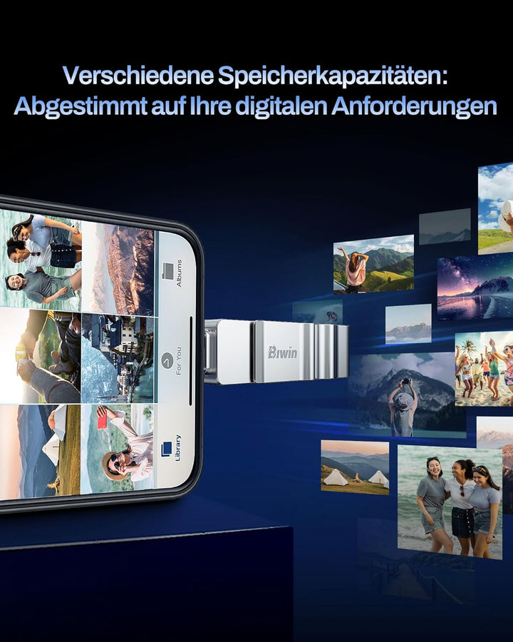 Biwin USB-Stick UD150 128GB USB 3.2 Gen1, bis zu 150 MB/s, mit Dual-Anschluss (Typ-A & Typ-C) für PC