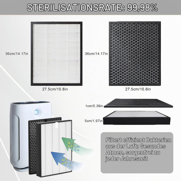 Ersatz HEPA-Filter FY2422/30 und Aktivkohlefilter FY2420/30 Ersatzteil für Philips AC2889,AC2887,AC2