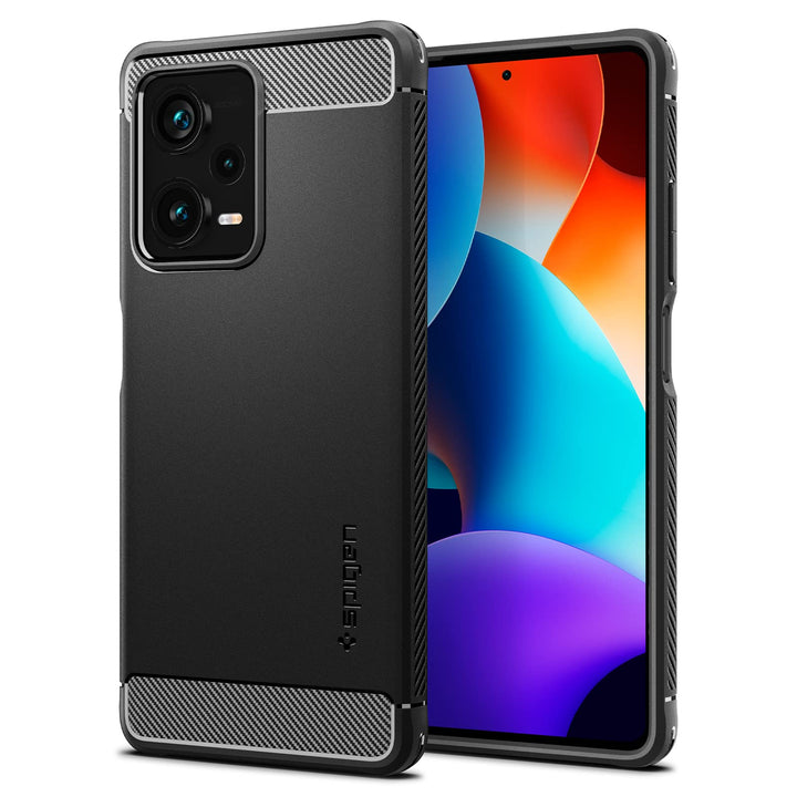 Spigen Rugged Armor Hülle Kompatibel mit Xiaomi Redmi Note 12 Pro Plus 5G -Schwarz