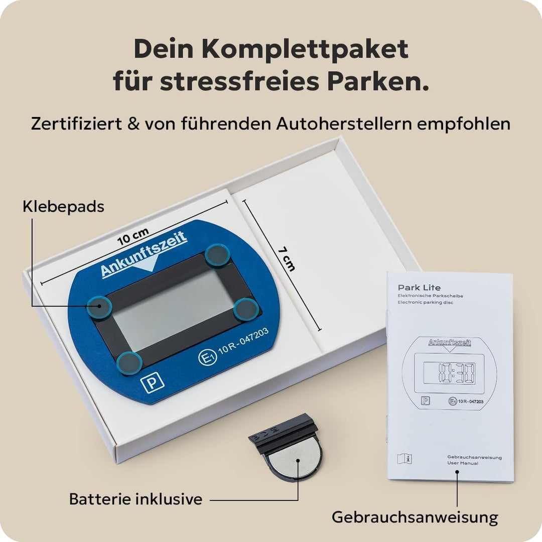 Needit 2X elektronische Parkscheibe Park Lite I automatische Parkscheibe elektrisch mit Zulassung vo