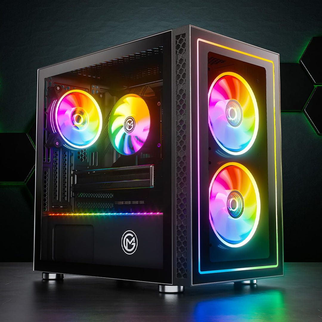 GameMachines Nova, mATX PC Gaming Gehäuse, inklusive 3 A-RGB Lüfter, Nova