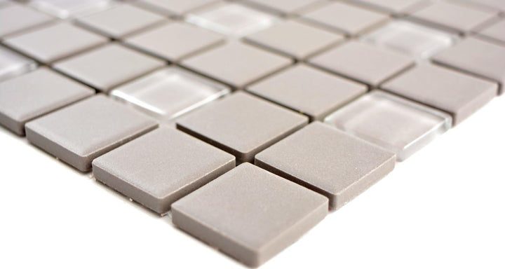 Mosaik Fliese Keramik grau unglasiert Glas für WAND BAD DUSCHE KÜCHE FLIESENSPIEGEL THEKENVERKLEIDUN