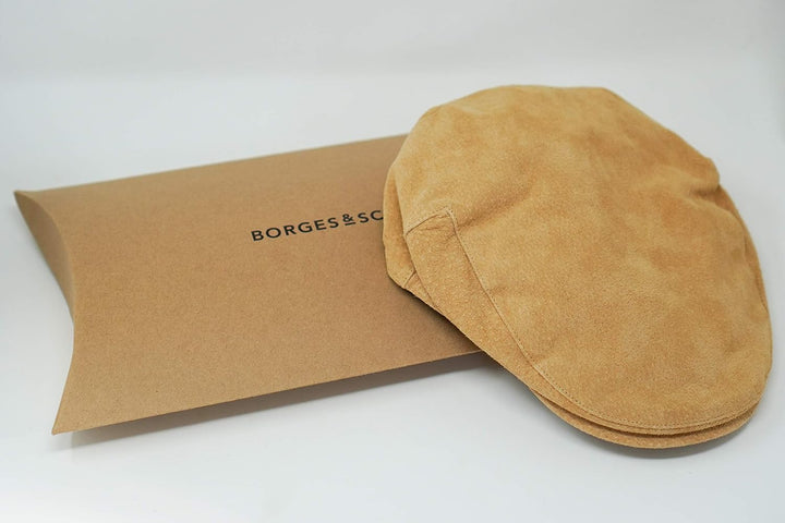 Borges & Scott The Tanner - Flat Cap aus Leder - Kappe mit weichem Schweinslederfutter S Leicht Gebr