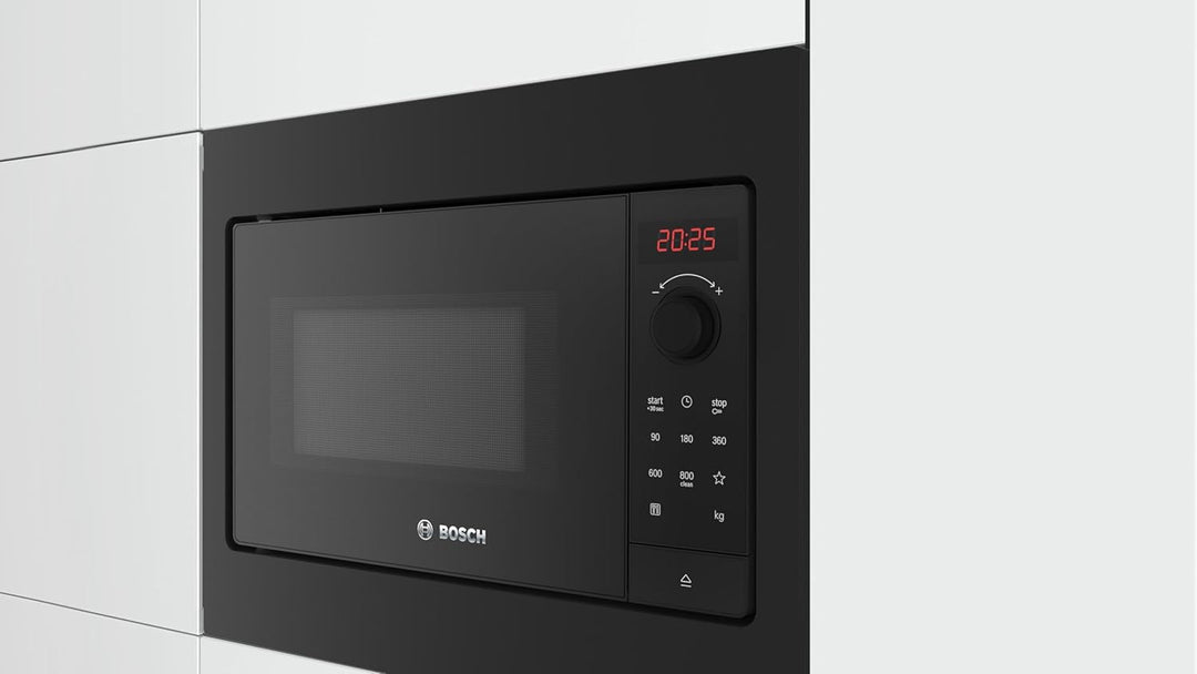 Bosch BFL523MB4 Serie 2 Einbau-Mikrowelle, 38 x 50 cm, 20 L, 800W, Drehteller 27 cm, AutoPilot 7 Pro