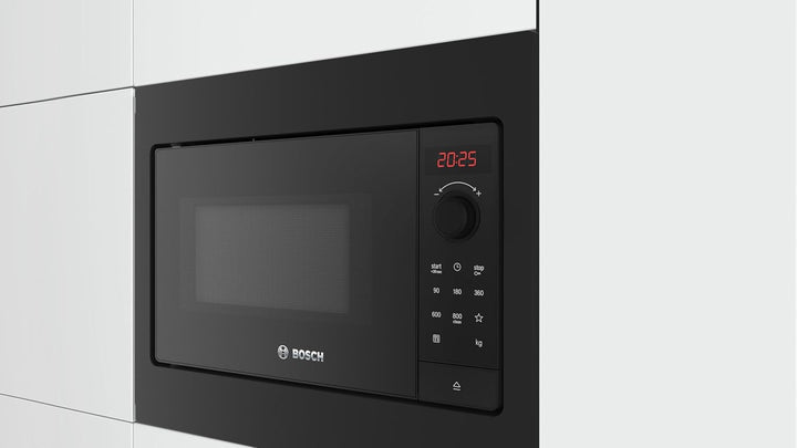 Bosch BFL523MB4 Serie 2 Einbau-Mikrowelle, 38 x 50 cm, 20 L, 800W, Drehteller 27 cm, AutoPilot 7 Pro