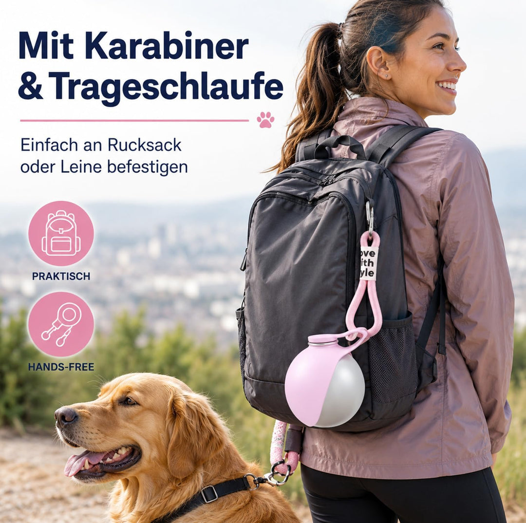 2 Stück Trinkflasche Hunde für Unterwegs,Auslaufsichere Reise Trinknapf,Hundetrinkflasche für Unterw