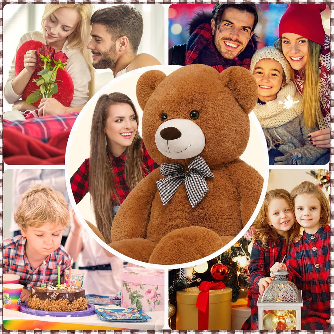 MorisMos 120cm Riesen Teddy, Teddybär Gross XXL Kuscheltier Stofftier, Braun Stuffed Toy Bear,Kusche