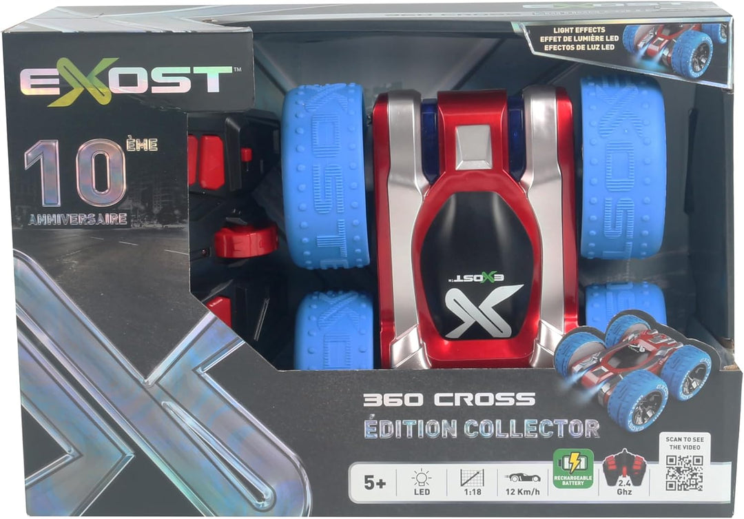 Exost - Ferngesteuertes Auto 360 Cross Edition 10 Jahre – 360° Stunt Geländewagen – Stossfeste Karos