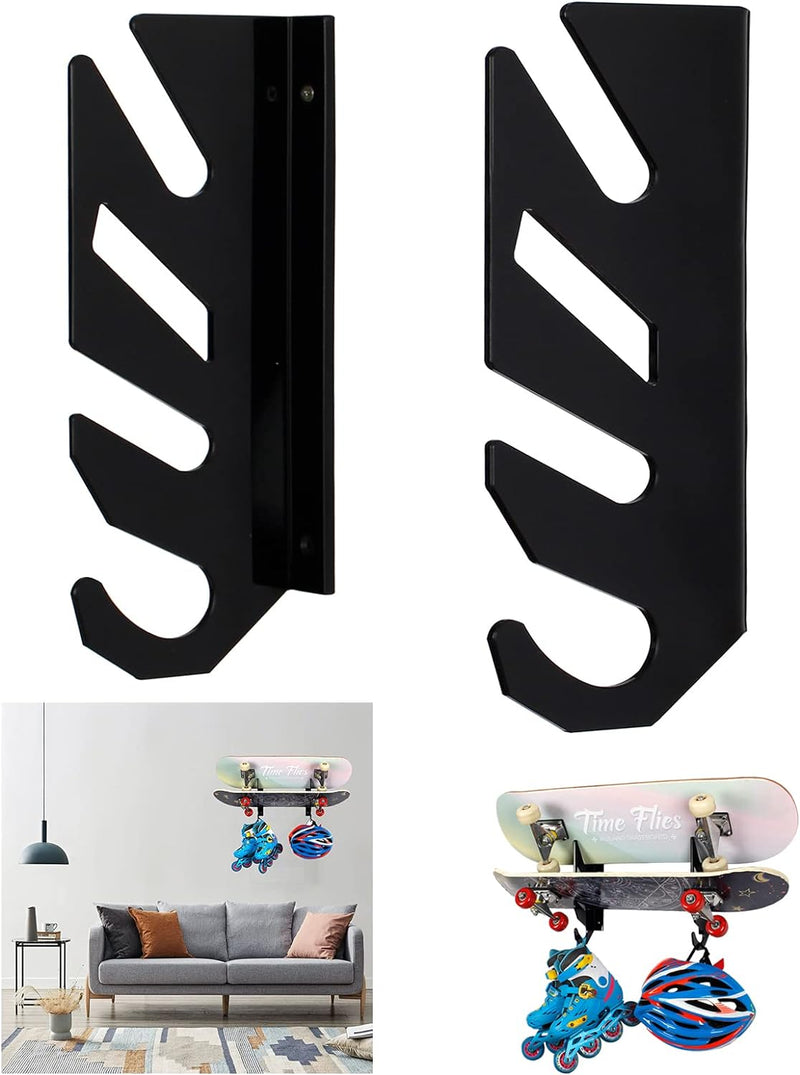 Skateboard Wandregal Display Rack, Doppel Hanger Rack Skateboard Wandhalterung Deck Rack, mit Aufbew