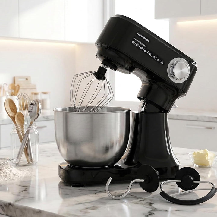 HPM-D750BK Stand Mixer – Planetary Mixing System, 750W Power, 5L Stainless Steel Bowl, 10 Speed Sett