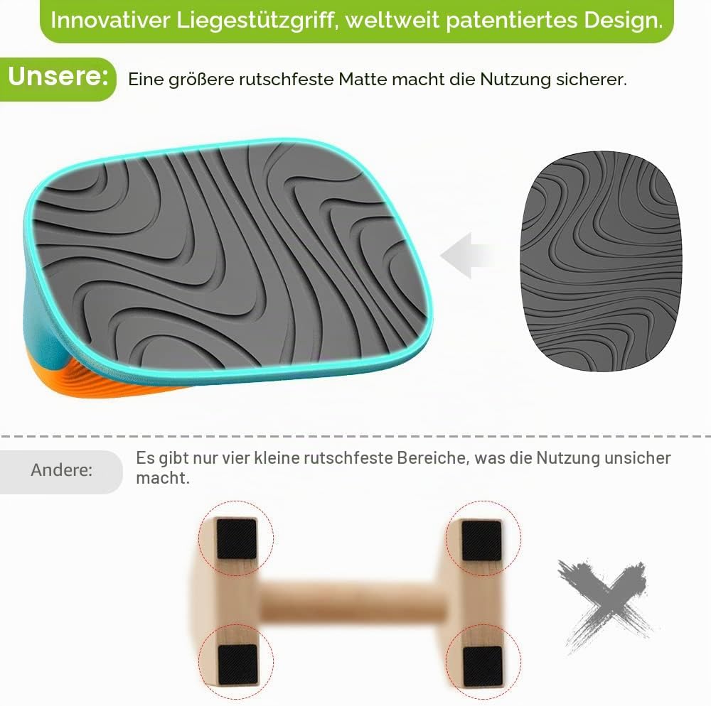 Dolibest Liegestützgriff, Push up Griffe Boden 2er Calisthenics Parallettes Kompakt Fitness Handstan