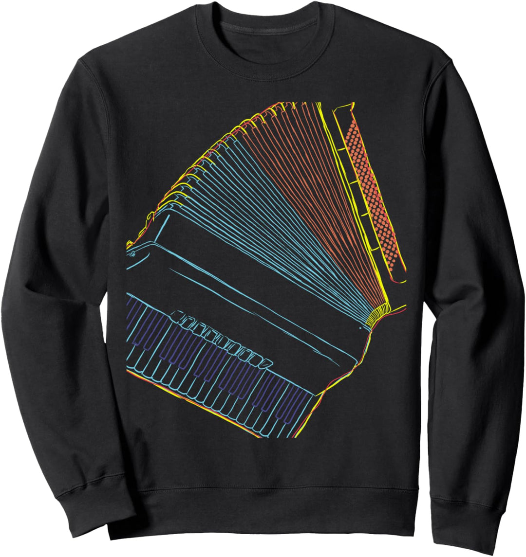 Buntes Akkordeon Musiker Sweatshirt