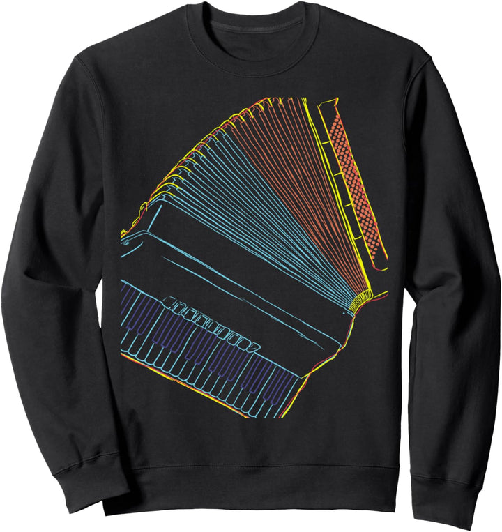 Buntes Akkordeon Musiker Sweatshirt