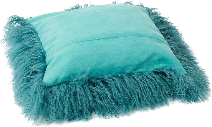 Reissner Lammfelle Tibet Lammfell Kissenbezug langflorig 30x30cm JAY102 Farbe Turquoise/türkis Jay10