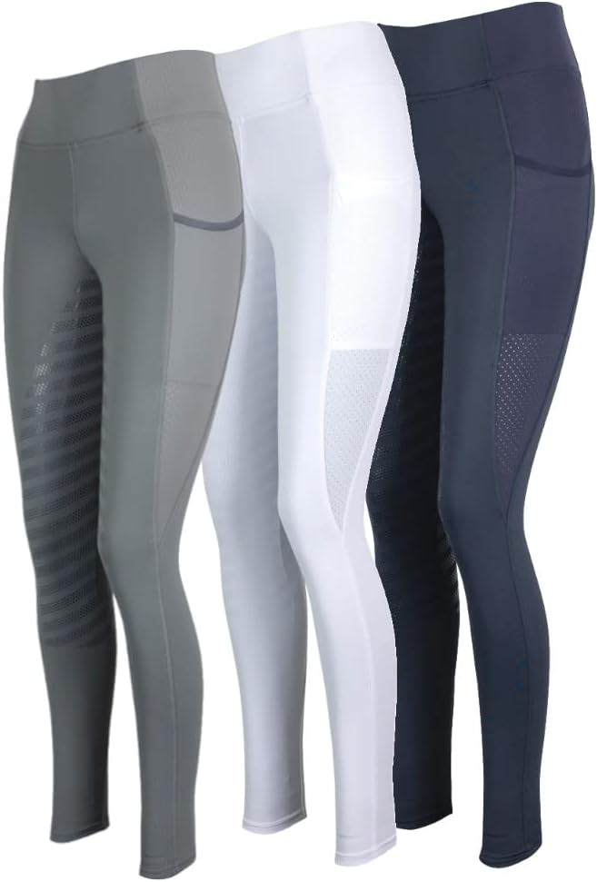 Lazura - Damen und Kinder Sommer Reitleggings Lea | Vollbesatz aus Silikon | Reithose mit seitlichen