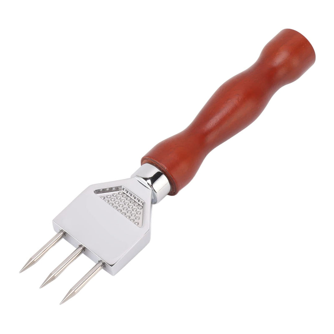 Eispickel mit Drei Zinken, Holzgriff, Eispickel aus Edelstahl 304 mit 3 Zinken, Eispickel, Eisbreche