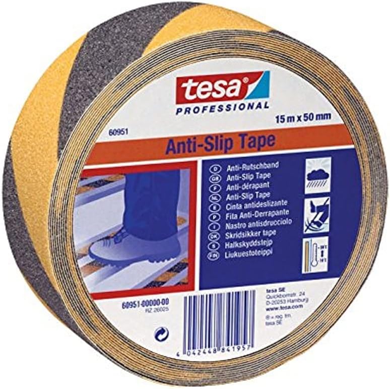 tesa 60951-00000-00 Rutschband Anti-Rutsch 60951 Schwarz, Gelb (L x B) 15m x 50mm 1St