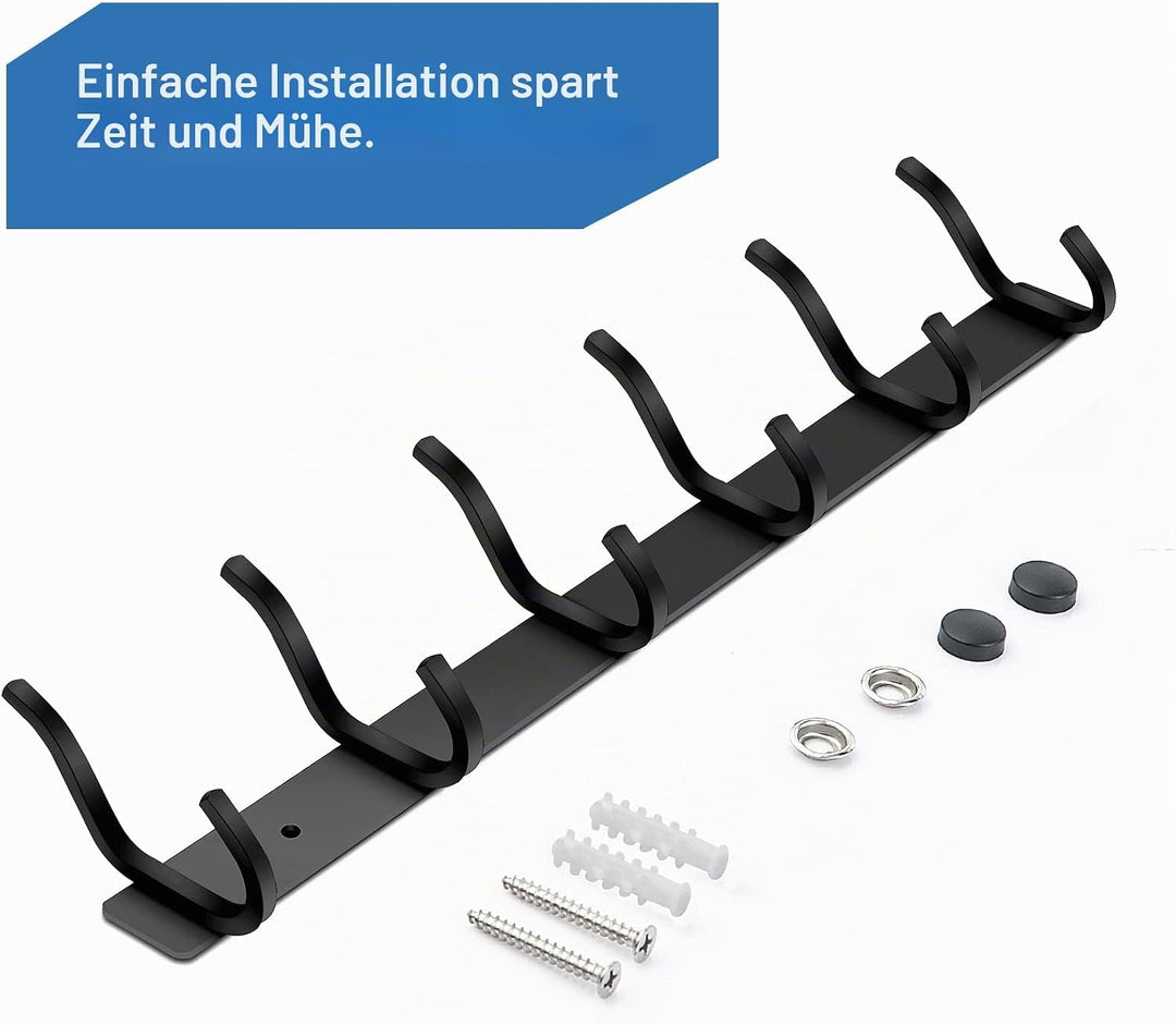 Garderobenhaken Edelstahl, Hakenleiste Kleiderhaken Wand mit 6 Haken, Garderobe Garderobenleiste Wan