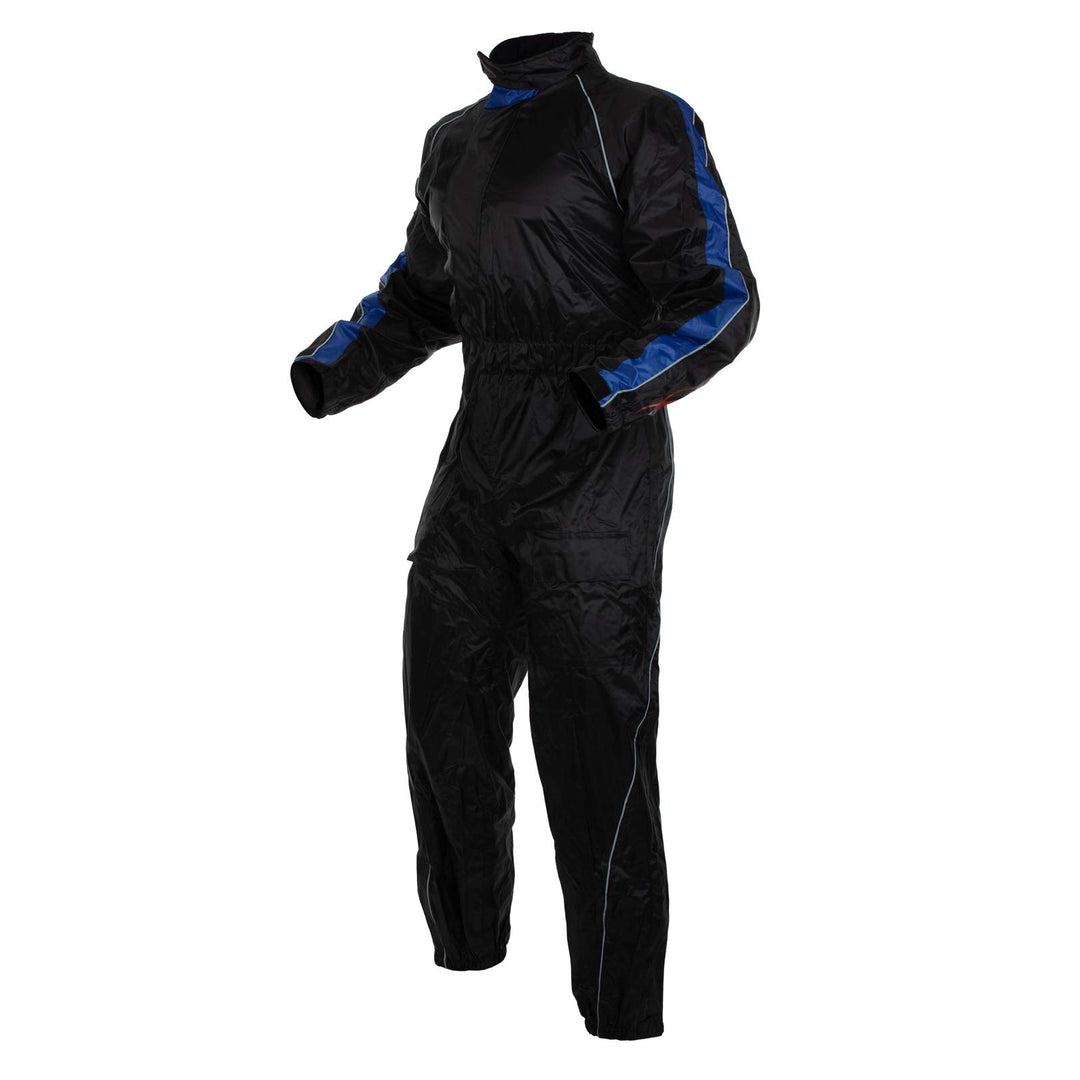 Regenkombi Wasserdicht Motorrad Roller Regenhose Regenjacke Regenanzug Blau XXL XXL Blau, XXL Blau