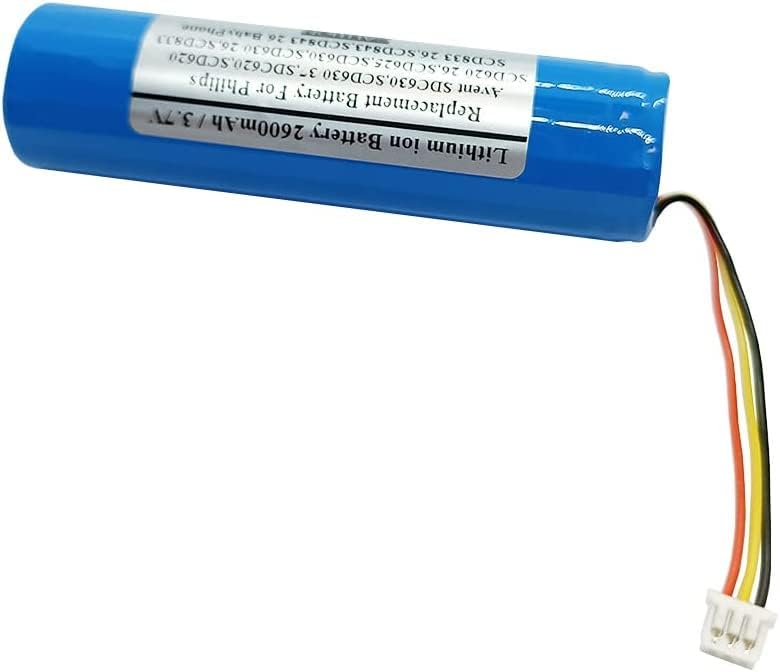 2600mAh 3.7V Ersatzbatterie kompatibel mit Philips Avent SDC630, SCD630/37, SDC620, SCD620/26, SCD62