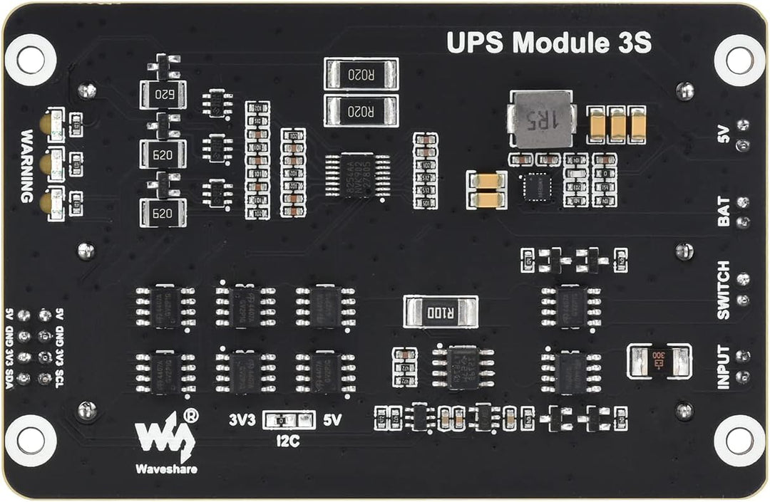 Waveshare Uninterruptible Power Supply UPS Module Supports Charging and Power Output at The Same Tim