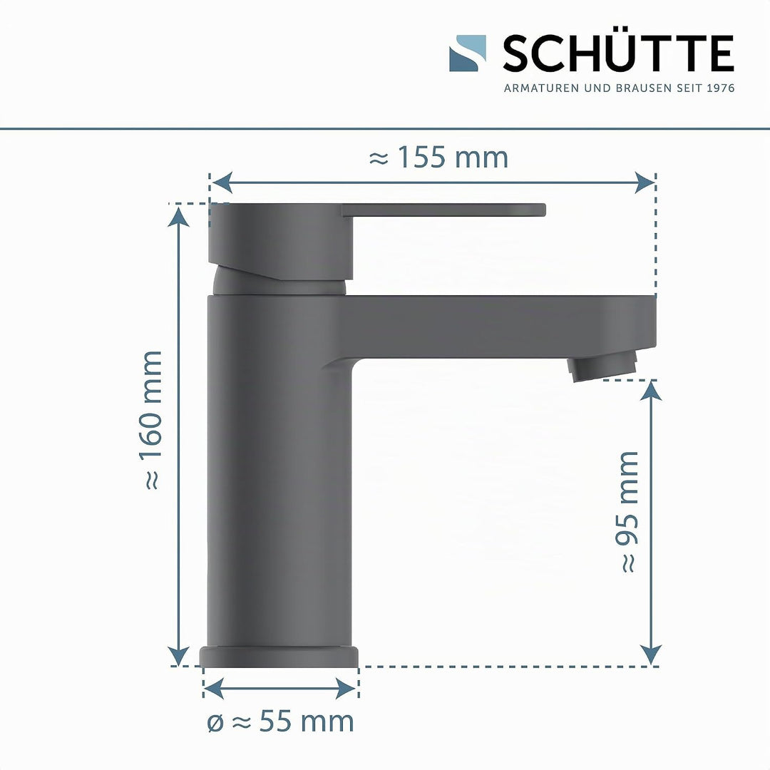 SCHÜTTE Elephant Waschtischarmatur, Elegante Mischbatterie inkl. Ablaufventil fürs Badezimmer, Wasse