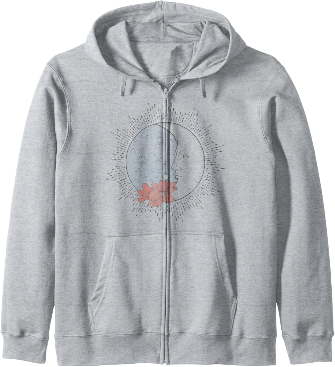 Trendy Floral Moon Profile Kapuzenjacke