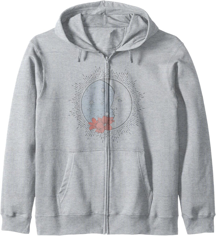 Trendy Floral Moon Profile Kapuzenjacke