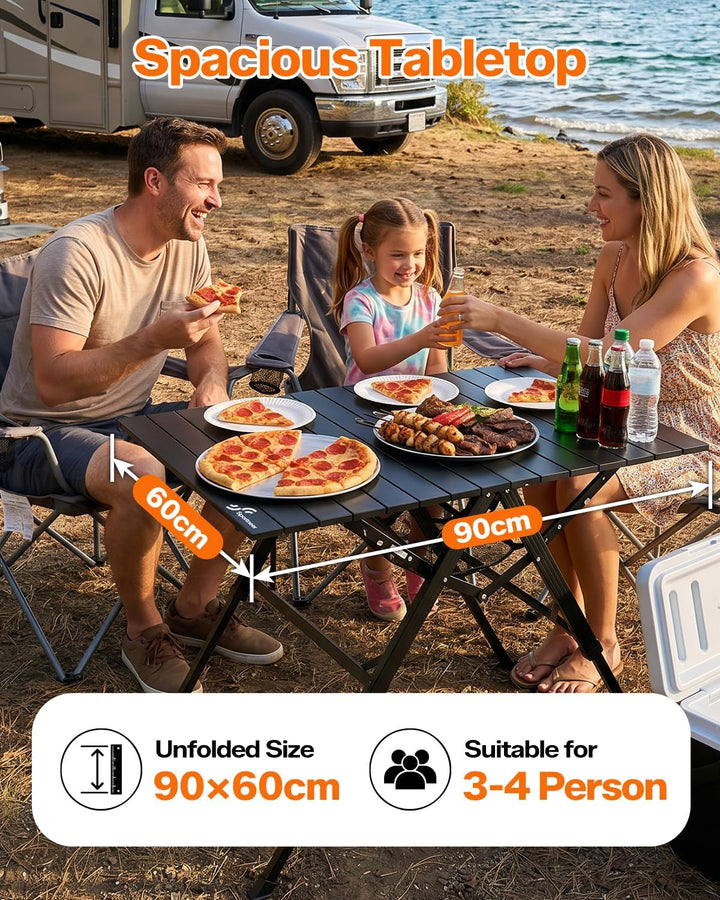 Sportneer Campingtisch Klappbar– Aluminium Rolltop Tisch mit 3-Fach höhenverstellbaren Verriegelungs